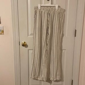 Striped blue rain flowy pants